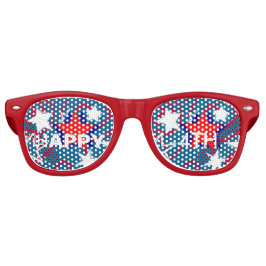Happy4thレッドホワイト&ブルースターズレッドアヴィエーターシェード レトロサングラス