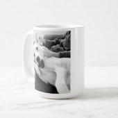 Happy おもしろい Dog B & W写真の写真 コーヒーマグカップ (正面左)