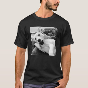 Happy おもしろい Dog B & W写真の写真 Tシャツ