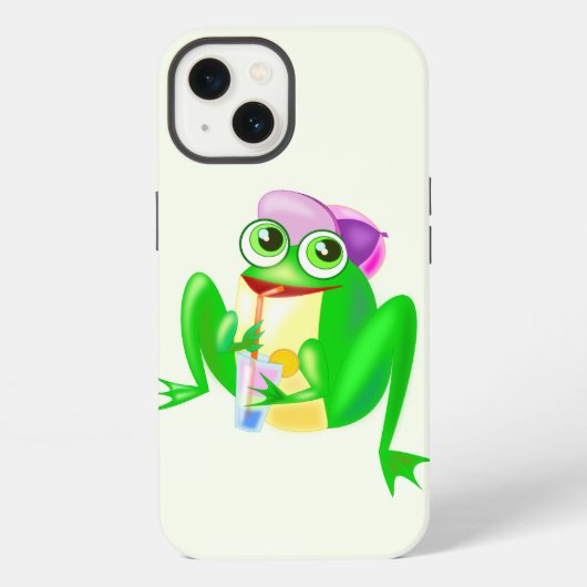 Happy おもしろい FrogのiPhoneケース iPhoneケース (裏面)