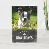 Happy おもしろい Howlidays Dog Christmas写真 シーズンカード (正面)