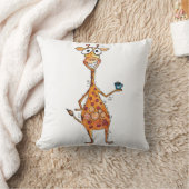 Happy お洒落 Giraffeコーヒー クッション (ブランケット)