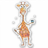 Happy お洒落 Giraffeコーヒー シール (正面)
