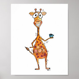 Happy お洒落 Giraffeコーヒー ポスター