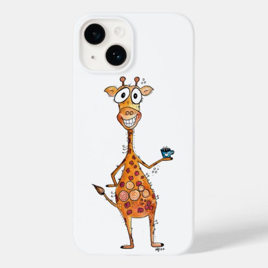 Happy お洒落 Giraffeコーヒー Case-Mate iPhoneケース (裏面)