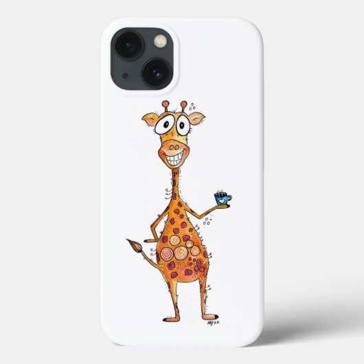 Happy お洒落 Giraffeコーヒー Case-Mate iPhoneケース (裏面)