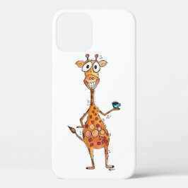 Happy お洒落 Giraffeコーヒー iPhone 12ケース
