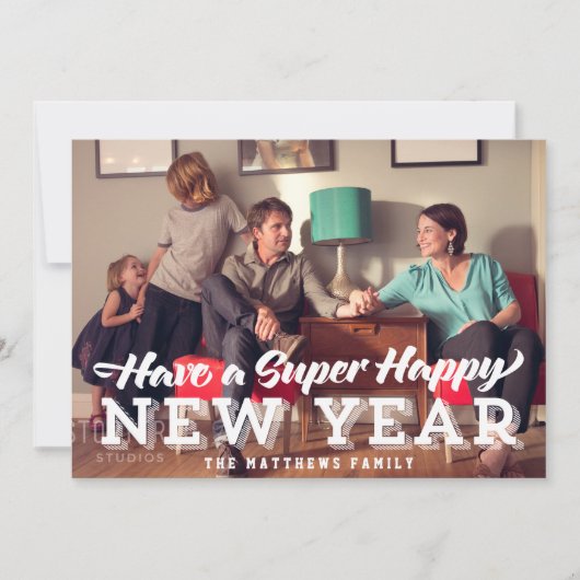 Happy すごい New Yearフォトカード シーズンカード (正面)