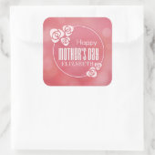Happy エレガント Mother's Dayパーソナライズされた Sticker スクエアシール (バッグ)