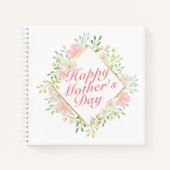 Happy エレガント Mother's Dayフローラ枠ノート ノートブック (正面)