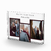 Happy エレガント New Year Script 3フォトコラージュ赤 フォトブロック (右)