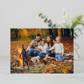 Happy エレガント Thanksgivingスクリプトタイポグラフィ写真 箔シーズンカード (立ち正面)