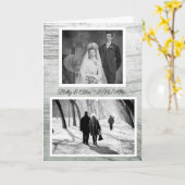 Happy カスタム Anniversary Then And Nowの写真 カード (黄色い花)