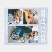 Happy カッコいい Faters Day Stepdad 3写真 フリースブランケット (正面(横))