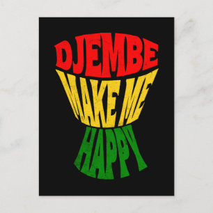 Happy カラフル Djembe Me Happy African Drum P ポストカード