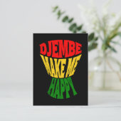 Happy カラフル Djembe Me Happy African Drum P ポストカード (スタンド正面)
