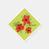 Happy カラフル Hour Designer スタンダードカクテルナプキン (角)