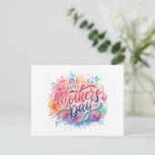Happy カラフル Mother's Dayはがき シーズンポストカード (スタンド正面)