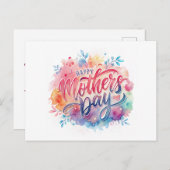 Happy カラフル Mother's Dayはがき シーズンポストカード (正面/裏面)