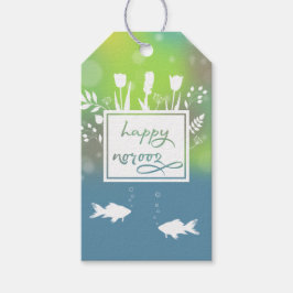 Happy カラフル Noroozモダン Letters魚の花 ギフトタグ