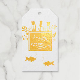 Happy カラフル Noroozモダン Letters魚の花 ギフトタグ