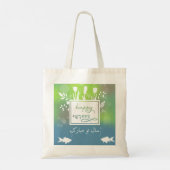 Happy カラフル Noroozモダン Letters魚の花 トートバッグ (裏面)