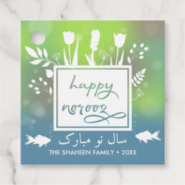 Happy カラフル Noroozモダン Letters魚の花 フェイバータグ