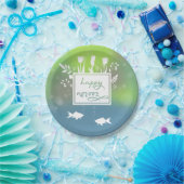 Happy カラフル Noroozモダン Letters魚の花 ペーパープレート (パーティー)