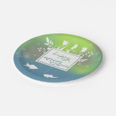 Happy カラフル Noroozモダン Letters魚の花 ペーパープレート (アングル)