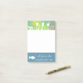 Happy カラフル Noroozモダン Letters魚の花 ポストイット (デスク上)