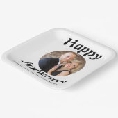 Happy パーソナライズされた Anniversaryモダン写真 ペーパープレート (傾斜あり)