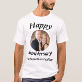 Happy パーソナライズされた Anniversaryモダン写真 Tシャツ (正面)