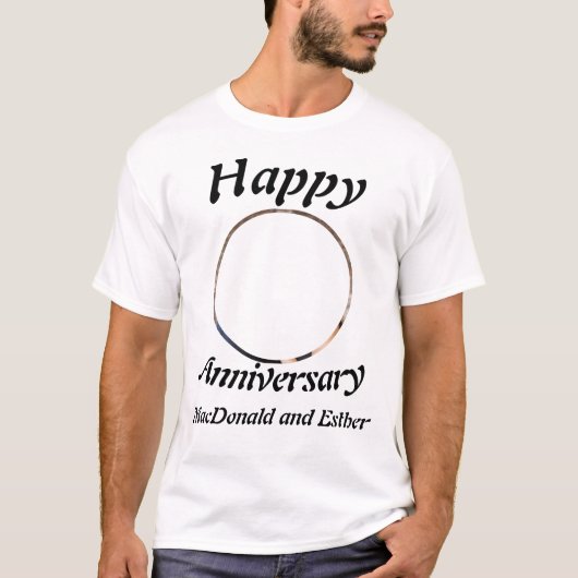 Happy パーソナライズされた Anniversaryモダン写真 Tシャツ (正面)
