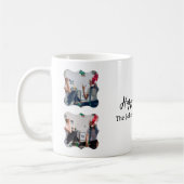 Happy パーソナライズされた New Year Script 4コラージュ写真 コーヒーマグカップ (左)