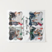 Happy パーソナライズされた New Year Script 4コラージュ写真 タペストリー (正面(横))