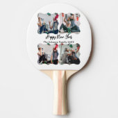 Happy パーソナライズされた New Year Script 4コラージュ写真 卓球ラケット (正面)
