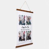 Happy パーソナライズされた New Year Script 4コラージュ写真 吊り下げ型タペストリー (傾斜あり)