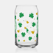 Happy パーソナライズされた St. Patrick's Day w/Clovers ガラス缶 (左)