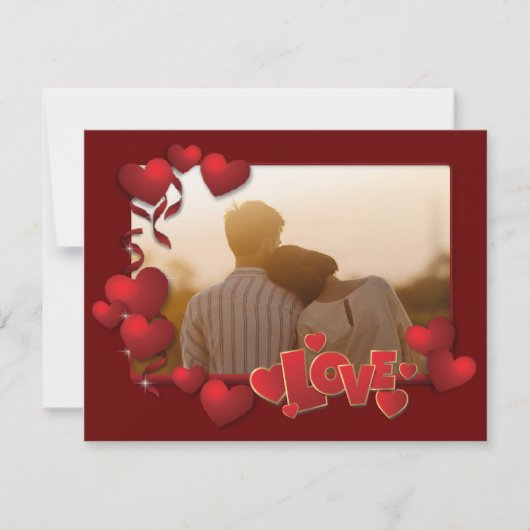 Happy パーソナライズされた Valentines's Dayの写真 シーズンカード (正面)