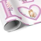 Happy パーソナライズされた Valentines's Dayの写真 ラッピングペーパー (ロールコーナー)