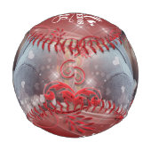 Happy パーソナライズされた Valentines's Dayの写真 野球ボール (正面)