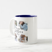 Happy ミニマル Mother's Day Photo Collage Keepsake ツートーンマグカップ (正面左)
