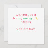 HAPPY メリー 5.25スクエアフラットクリスマスカード シーズンカード (裏面)