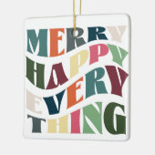 Happy メリー Everything Groovy Holiday Photo セラミックオーナメント (左)