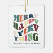 Happy メリー Everything Groovy Holiday Photo セラミックオーナメント (左)