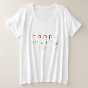 HAPPY メリー Women's PlusサイズTシャツ プラスサイズTシャツ