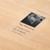 happy モダン 40th anniversary add name photo アクリル招待状 (レイダウン)