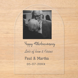 happy モダン 40th anniversary add name photo アクリル招待状