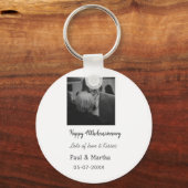 happy モダン 40th anniversary add name photo キーホルダー (裏面)