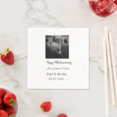 happy モダン 40th anniversary add name photo スタンダードカクテルナプキン (インサイチュ)